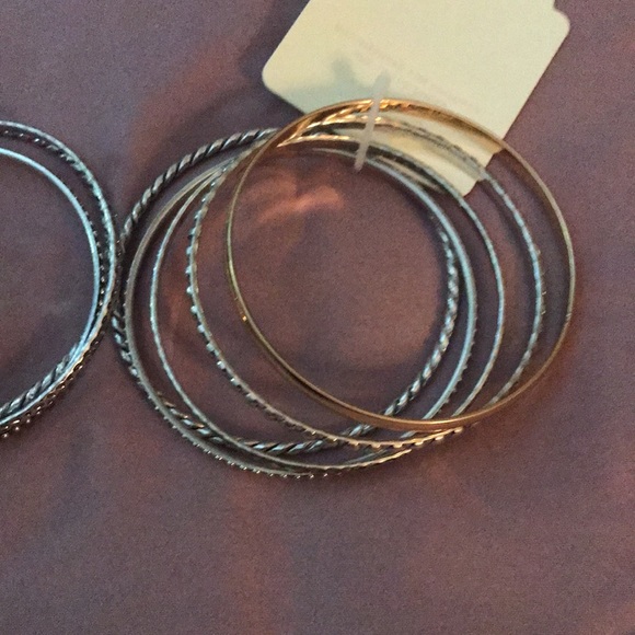 Set of 5 Bangles Silver& Gold - Picture 2 of 5